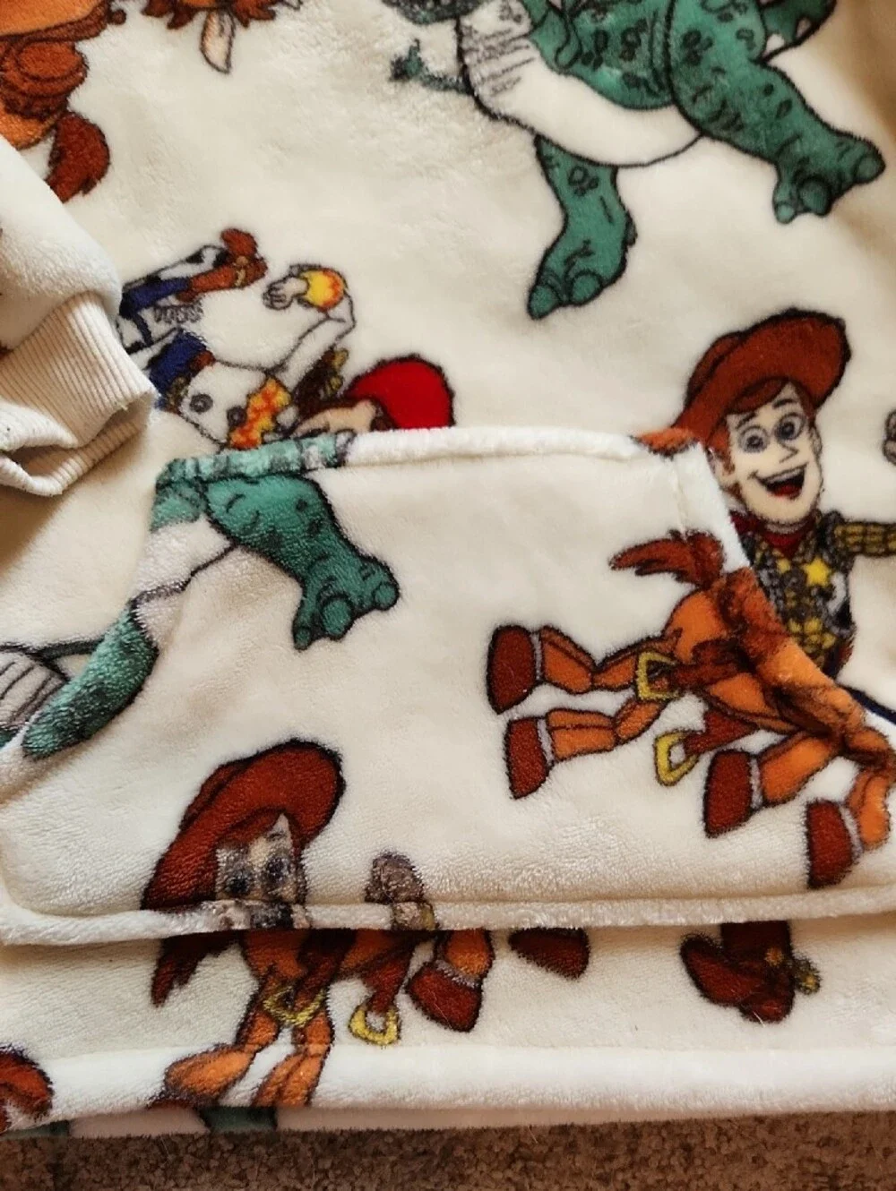 Toy Story Plush Hoodie- Cream and Multicolor Hoodie Sz 4T